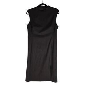 Lauren Ralph Lauren Women Sleeveless Mock Neck Sheath Dress Black Size 8P